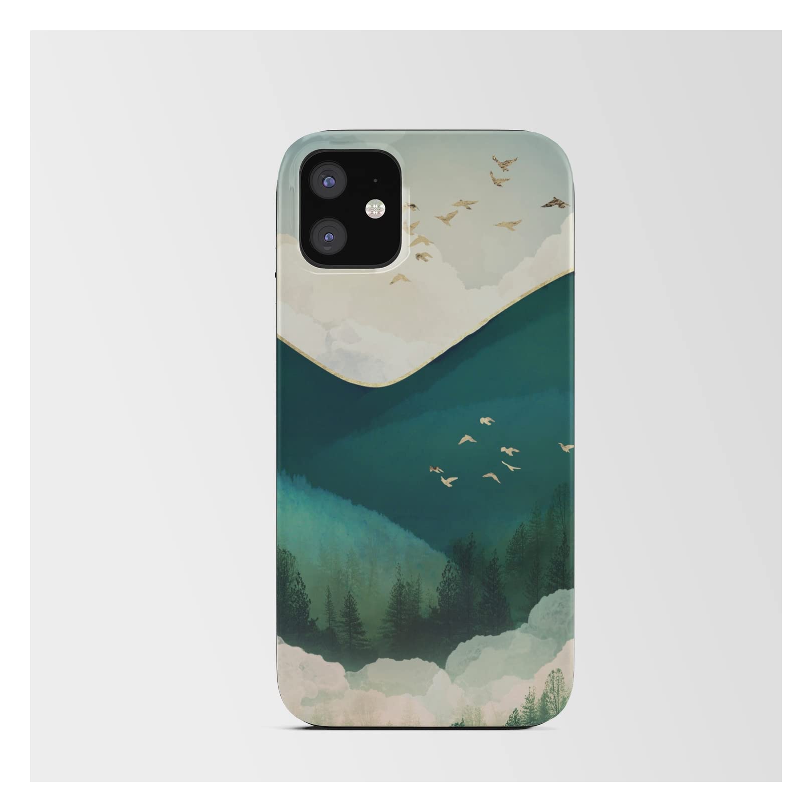 Spacefrogdesigns Emerald Hills iPhone 11 Phone Card Case | Slim Protective Wallet Cover for Credit Cards & ID | Perfect for Travel, Work & Everyday Use