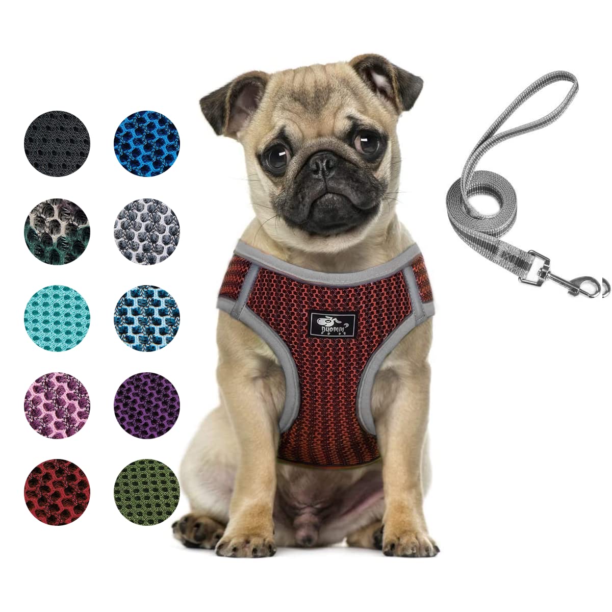 Escape-Proof Adjustable Reflective Dog & Cat Harness with Leash - Soft Mesh Comfort Fit No-Pull Vest for Small & Medium Pets - Perfect for Walking, Hiking & Outdoor Adventures (Red, M)