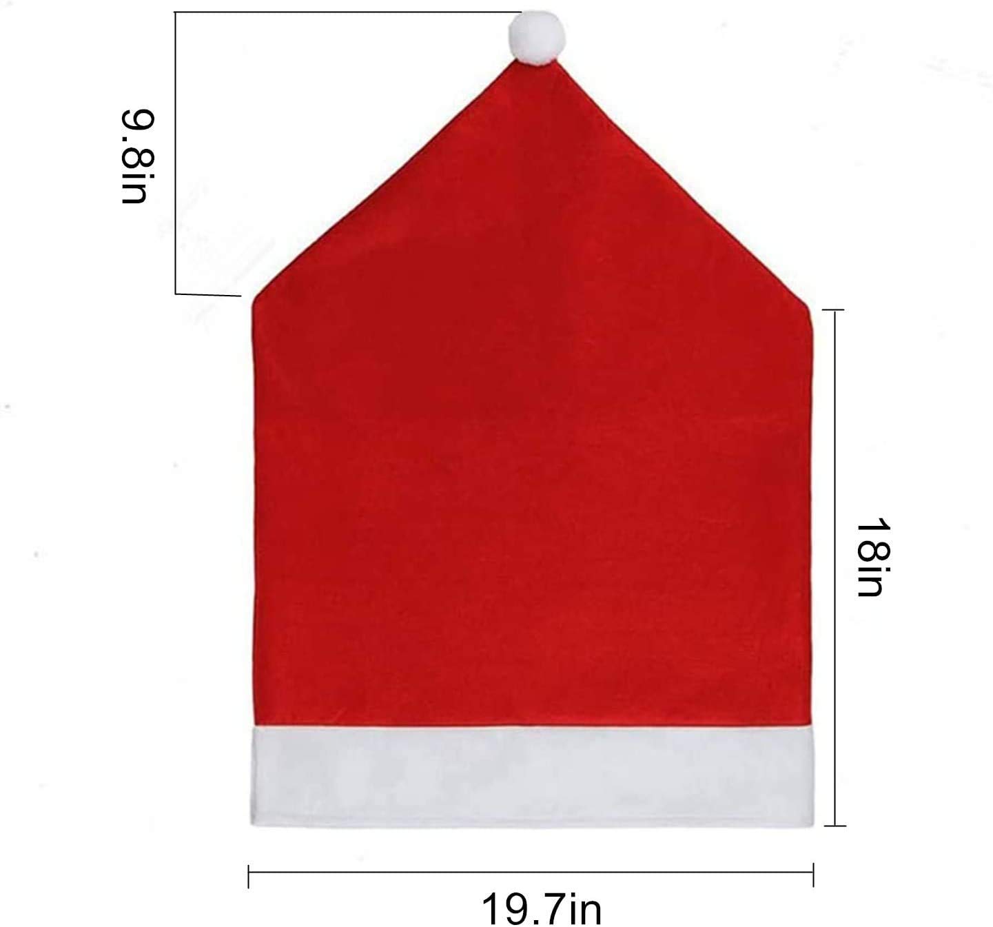 6-Pack Santa Hat Chair Covers - Festive Red Christmas Chair Back Covers for Dining Room, Kitchen & Holiday Decor (Perfect for Christmas Parties, Home Decor & Seasonal Celebrations)