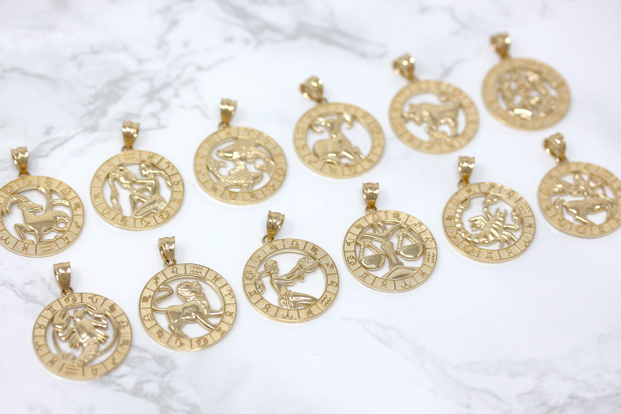 10K Yellow Gold Zodiac Pendant Necklace - Elegant Horoscope Jewelry for Women, Perfect Gift for Birthday, Anniversary & Everyday Wear