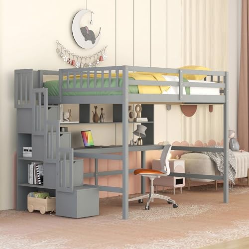 Grey With Staircase,desk