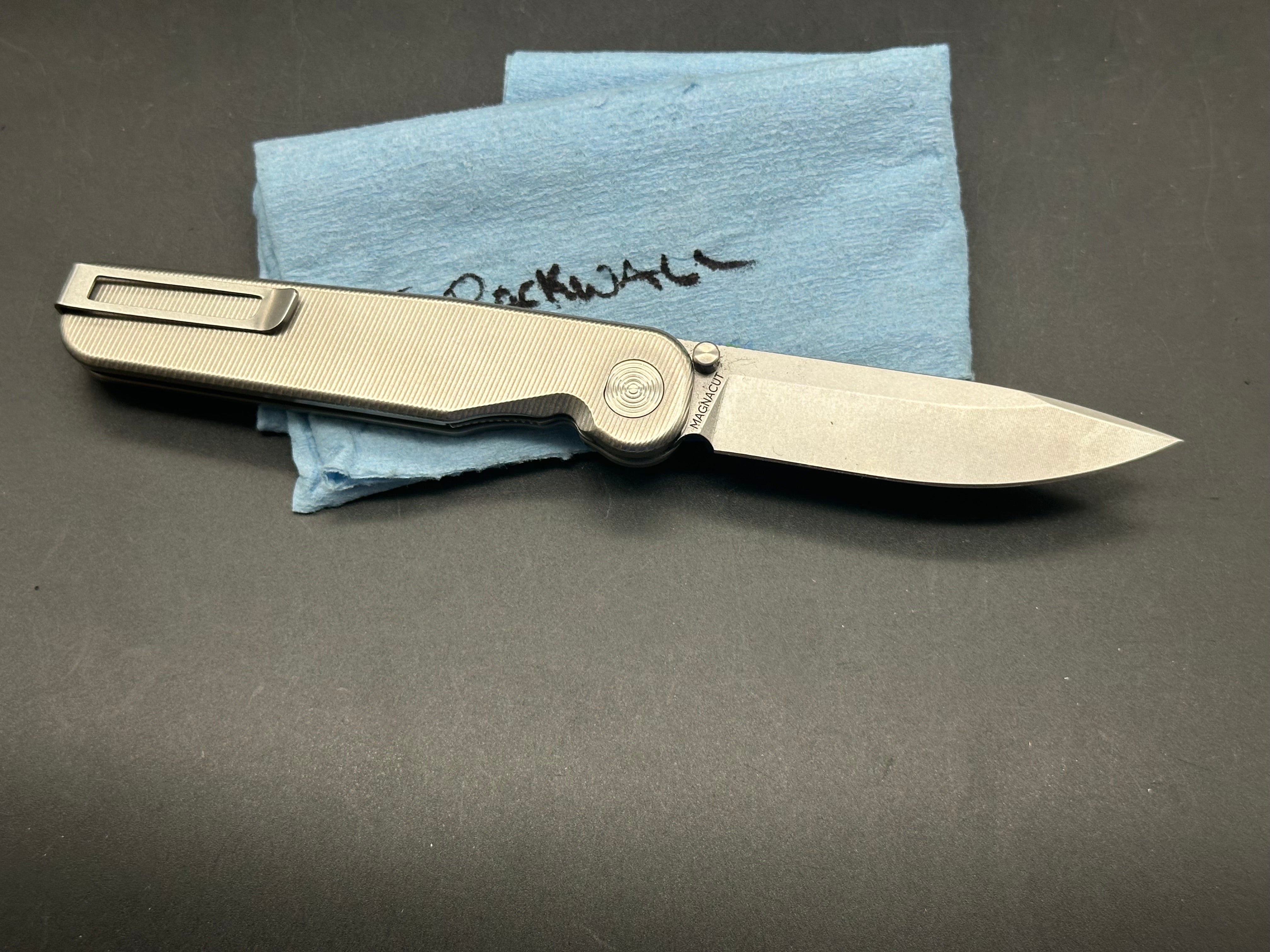 Tactile Turn Rockwall Titanium Pocket Knife with MagnaCut Blade - EDC, Outdoor, Camping & Everyday Carry Knife