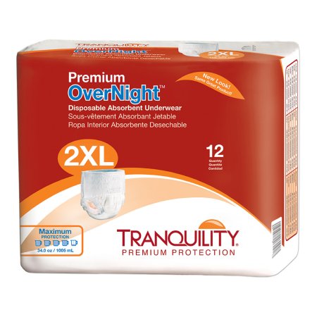Premium Unisex Adult Absorbent Underwear - Tranquility® OverNight™ Pull-On with Tear-Away Seams - Heavy Absorbency (Sizes 2113-2118) - Ideal for Overnight Protection, Incontinence Care & Post-Surgery Recovery