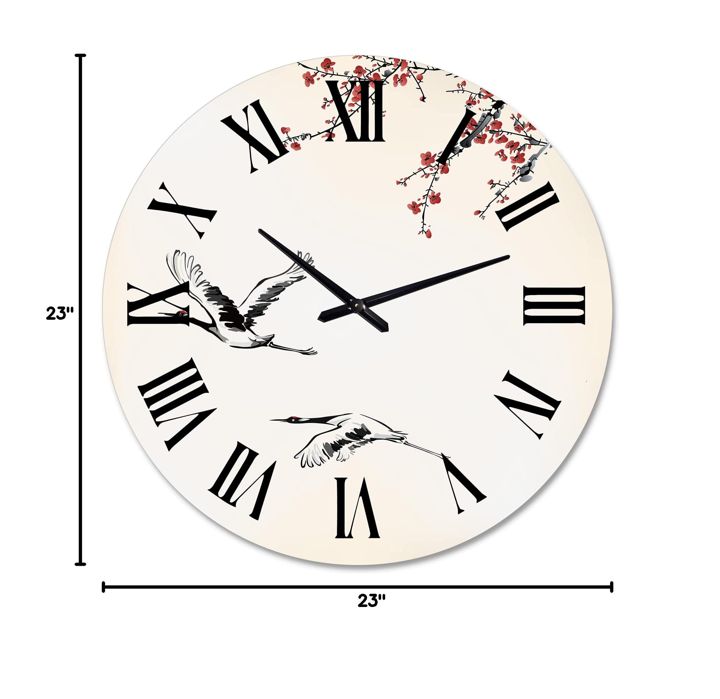 Sweet Winter Birds Traditional Wall Clock - Large Decorative Clock for Living Room, Bedroom, Office - Silent Non-Ticking Home Décor with Nature Theme