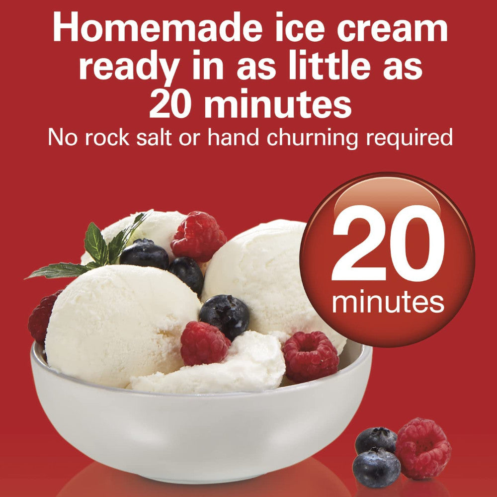 Refurbished HAMILTON BEACH 68880 Ice Cream & Frozen Yogurt Maker with Home Essentials Warranty - Perfect for Homemade Desserts, Parties & Family Gatherings