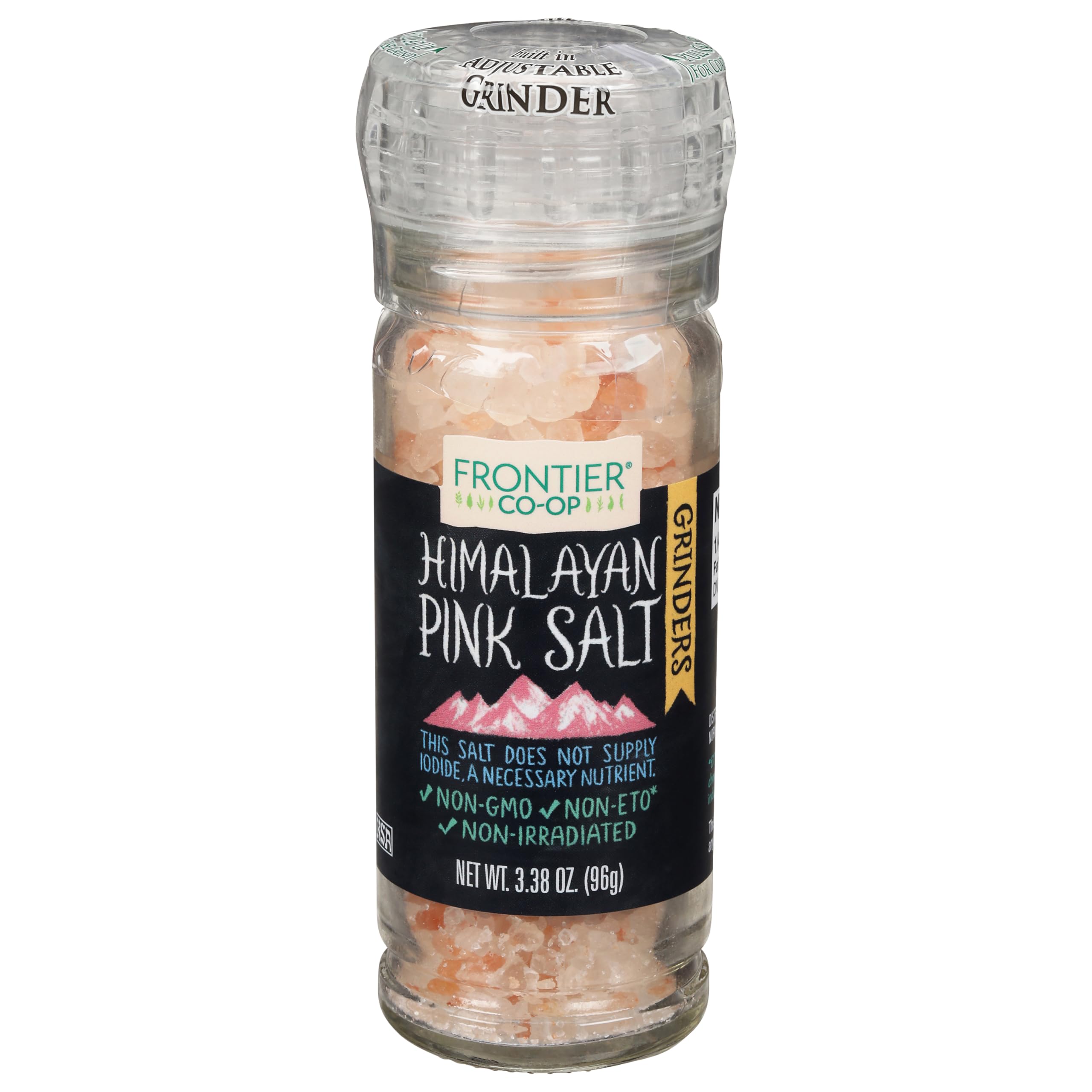 Premium Pink Himalayan Salt Grinder - 3.38 oz (96g) - Natural Gourmet Sea Salt for Cooking, Seasoning & Finishing - Ideal for Steak, Salad & Dessert - Refillable Glass Bottle with Adjustable Ceramic Grinder