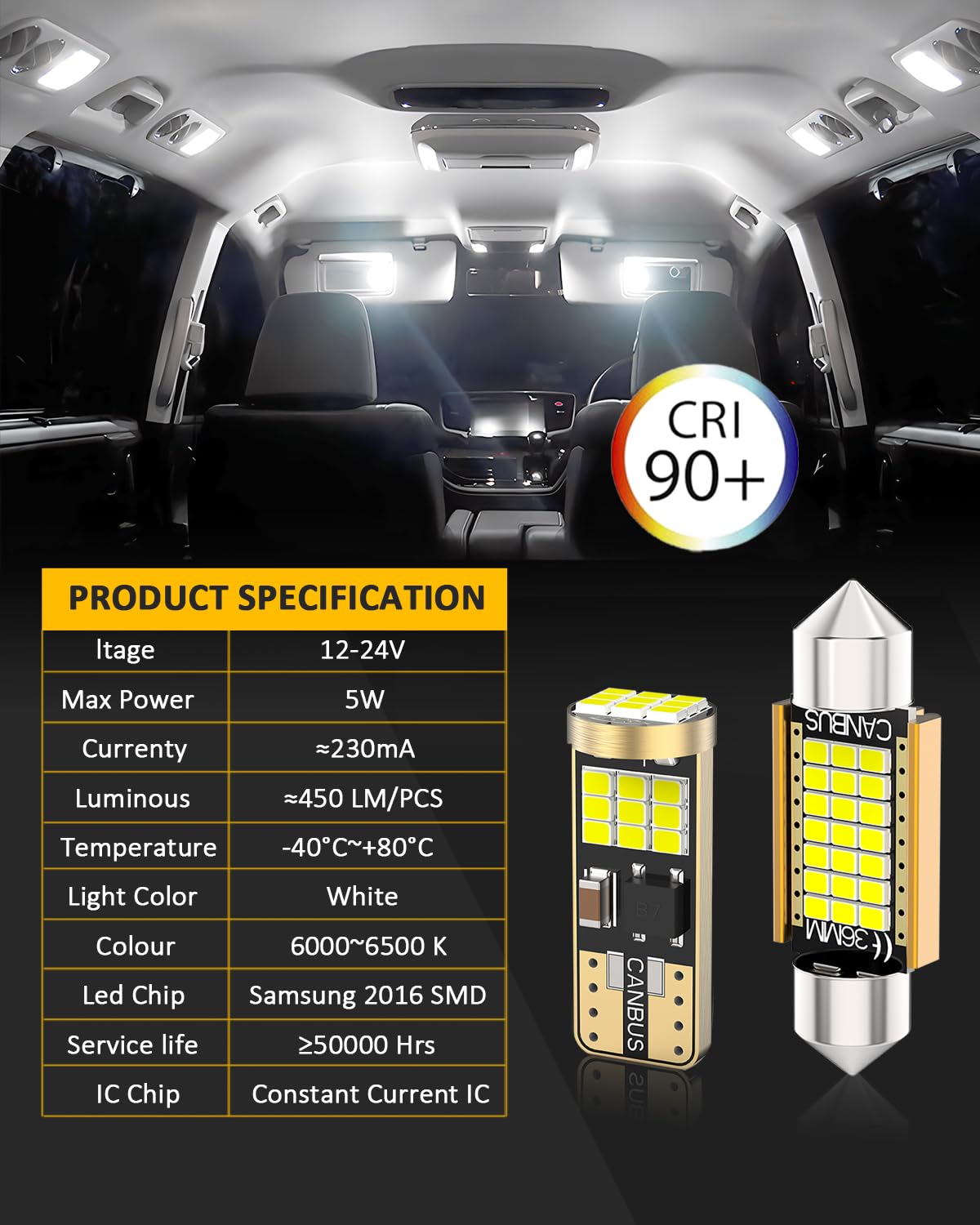BMT xms LED Interior Light Kit for 2011-2021 JEEP Grand Cherokee WK2 - 6000K White Light, 912 LED Bulb & 7440 LED Reverse Lights (23-Piece Set) - Perfect for Night Driving, Off-Road Adventures & Interior Upgrades