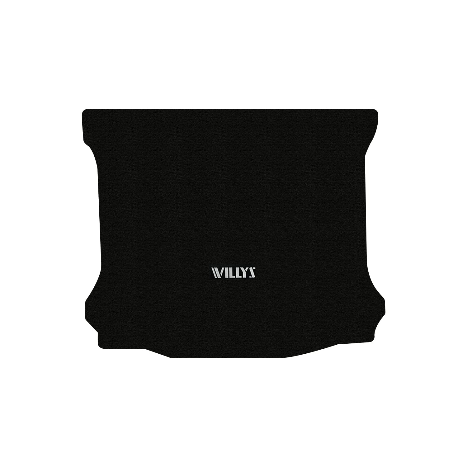 Premium Custom-Fit Carpeted Floor Mats for Jeep Wrangler Unlimited JK (2014-2018) - Black & Silver Willy Design, Cargo Area Behind 2nd Row (No Subwoofer) | Luxury Car Floor Liners for Enhanced Comfort & Protection | Perfect for Off-Road Adventures & Daily Commuting