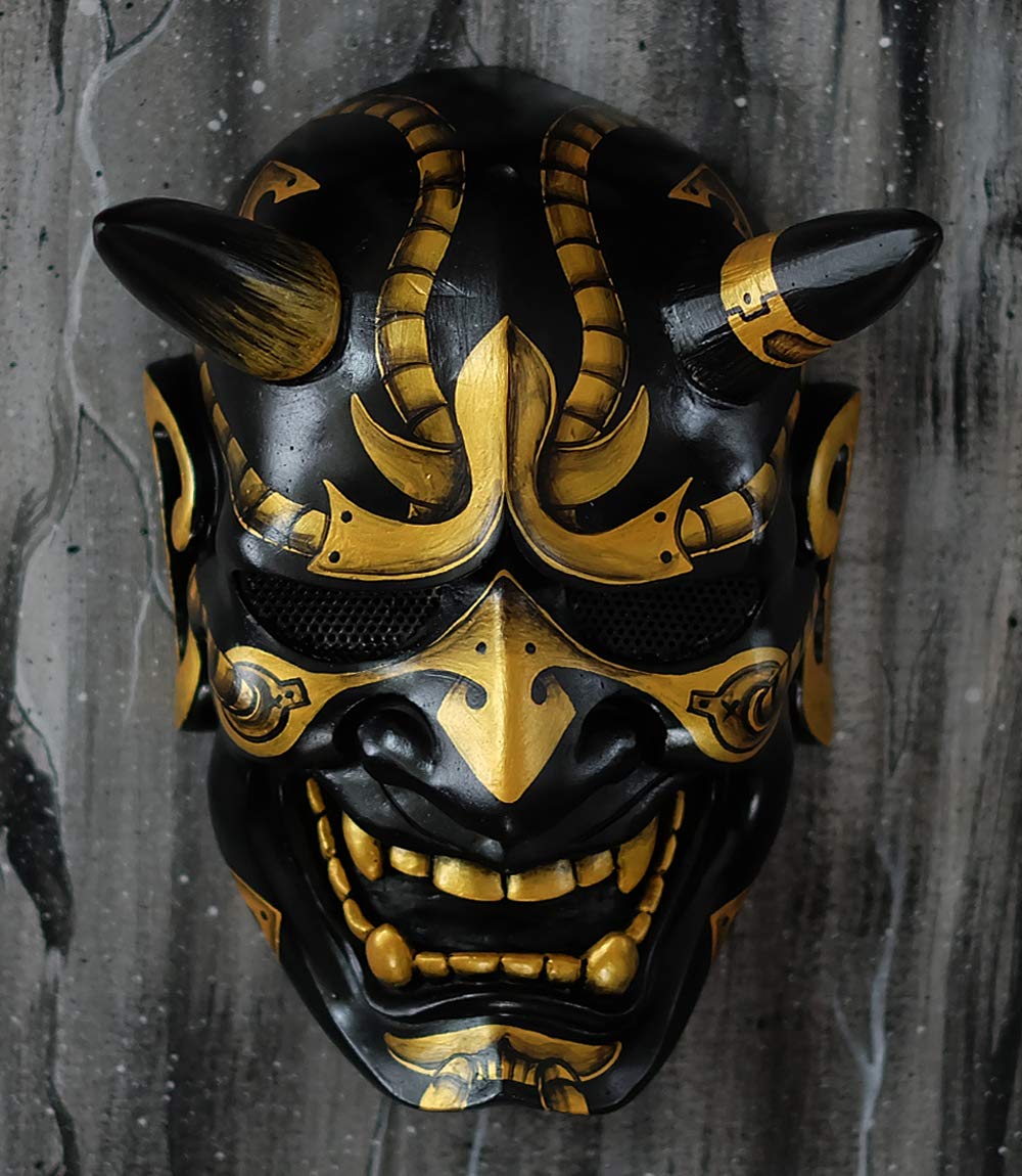 Hannya Kabuki Demon Oni Airsoft Mask for BB Guns - Japanese Theatrical Halloween Costume & Evil Cosplay Accessory MA243 - Perfect for Airsoft Battles, Cosplay Events, and Halloween Parties