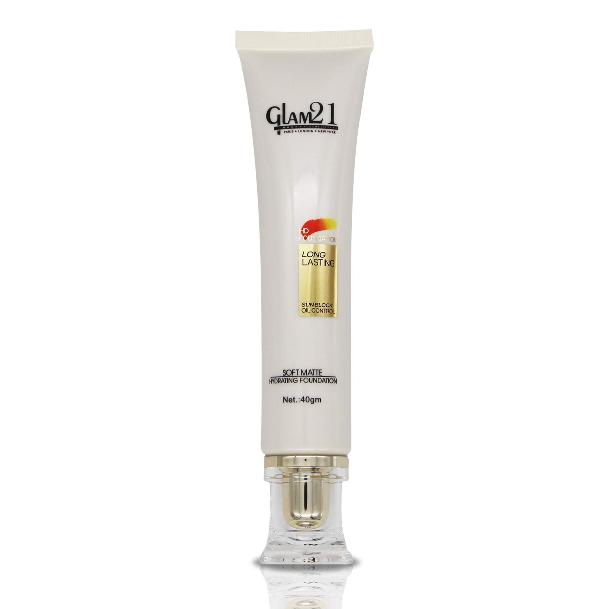 Glam 21 HD Sunblock Foundation SPF 30 | Oil-Control, Non-Greasy, Long-Lasting Matte Makeup with Soft Finish - 40g Shade 02 | Perfect for Daily Wear & Outdoor Activities