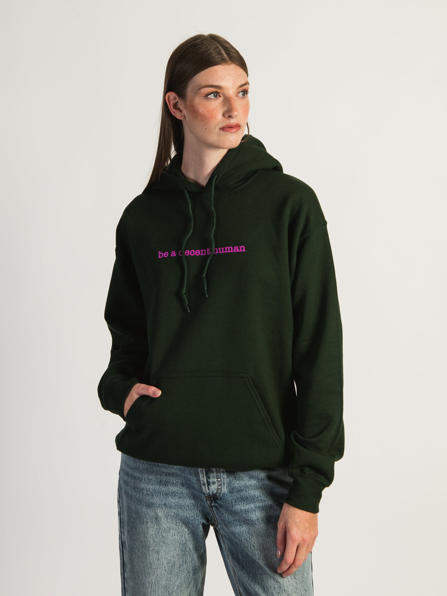 Barstool Sports Be a Decent Human Hoodie - Soft & Comfortable Pullover Sweatshirt for Men & Women - Perfect for Casual Wear, Gym, and Outdoor Activities