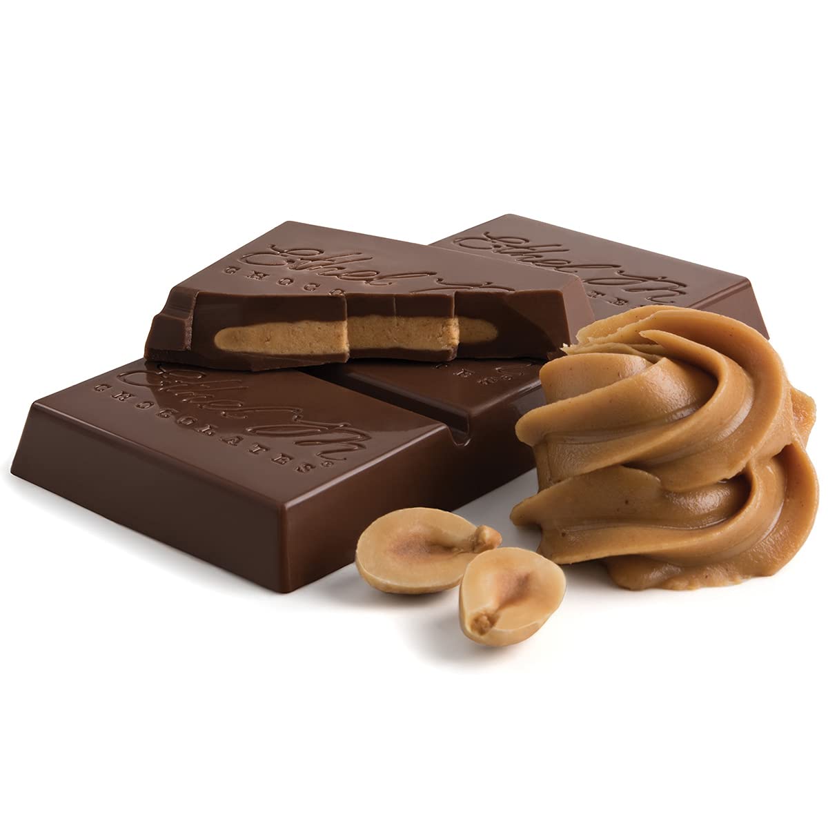 Ethel M Premium Milk Chocolate Peanut Butter Bars - 24 Count Box | Rich & Creamy Peanut Butter with Gourmet Chocolate | Perfect Sweet & Salty Snack for Gifts, Parties & Office Treats
