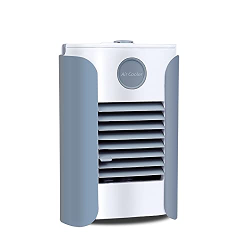 XIXIDINA Portable Air Conditioner Fan - Rechargeable Evaporative Cooler with 3 Speed Settings, Built-in Night Light & Handle | Cordless Personal Air Cooler for Home, Office, Bedroom, Outdoor & Travel (Gray)