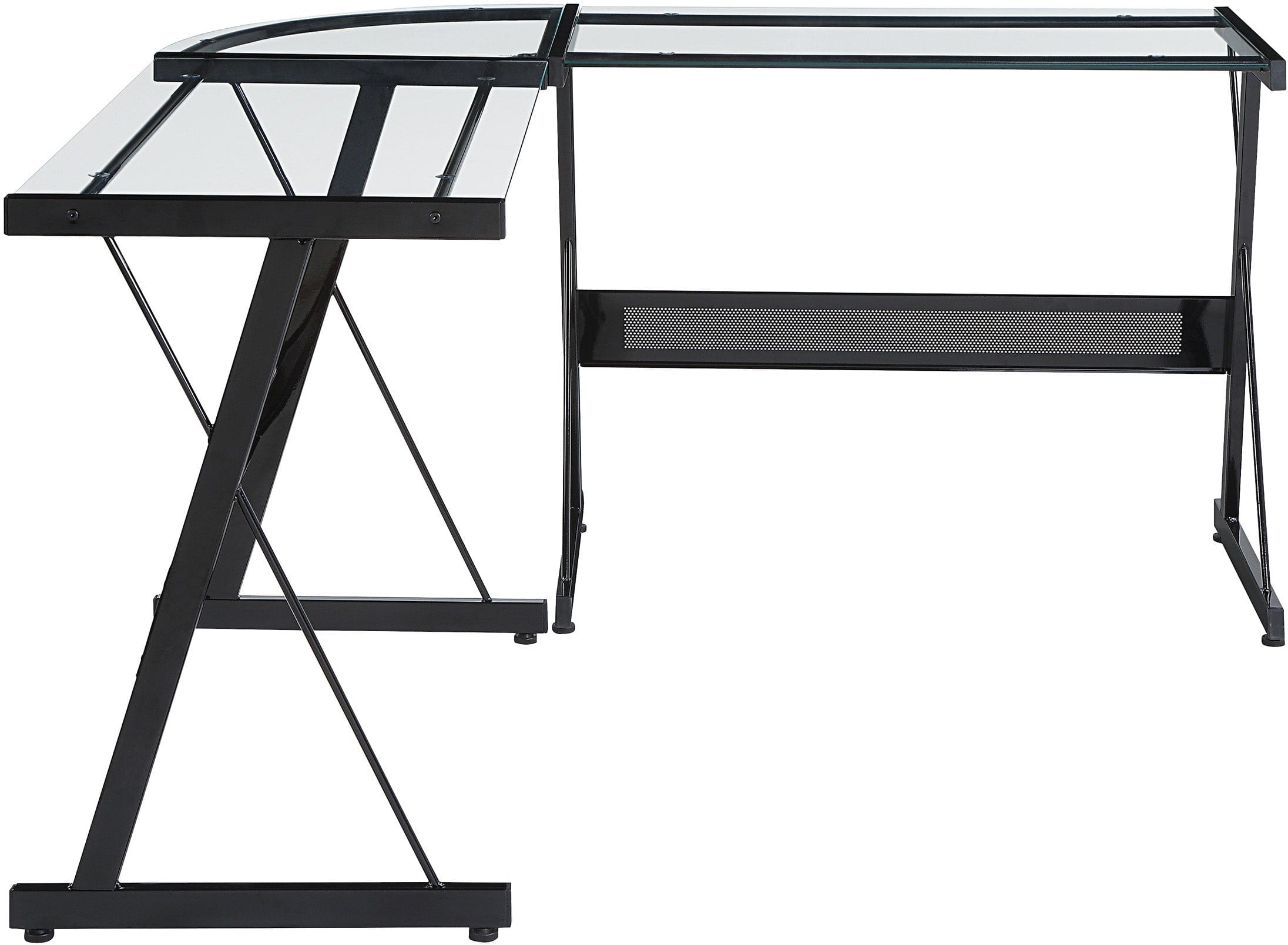 Office Star Prime L-Shaped Desk with Storage Shelf [PME5555] - Perfect for Home Office, Gaming & Workspace Setup