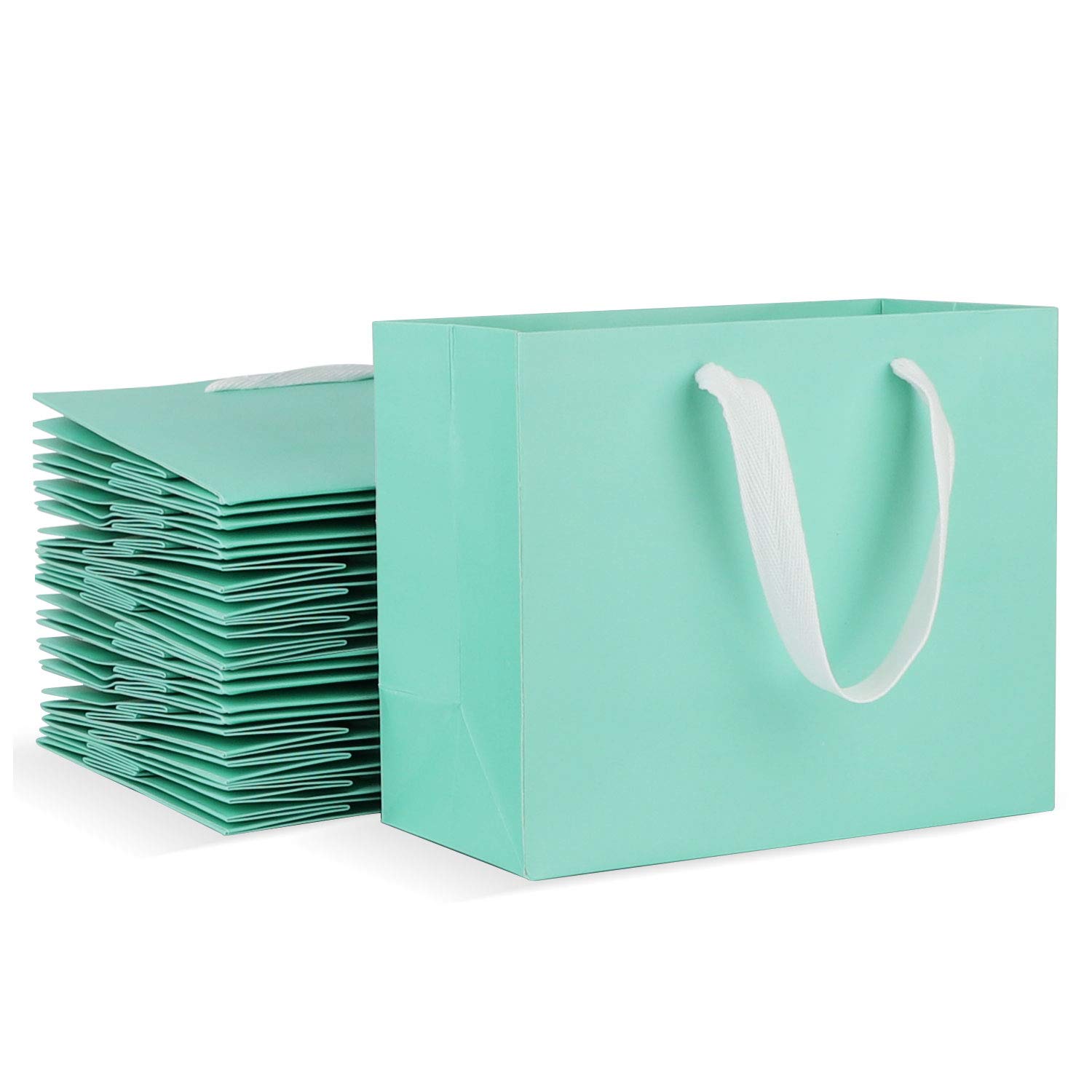 Eusoar 20-Pack Kraft Paper Bags with Handles 8.6x3.9x7 Inches - Bulk Shopping Bags for Retail, Party Favors, Wedding Gift Bags & Eco-Friendly Packaging