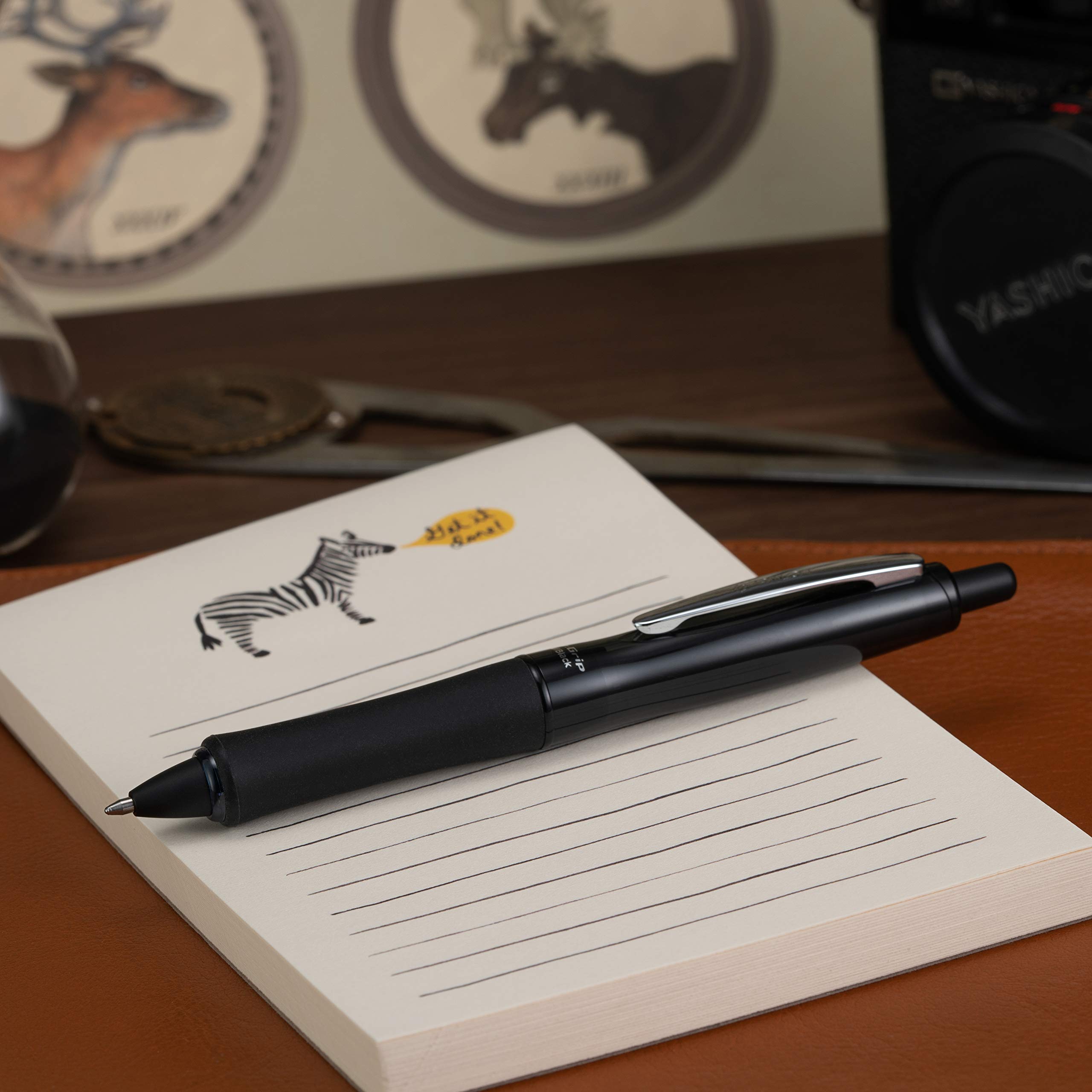 Pilot Dr. Grip Full Black Refillable Retractable Ballpoint Pens - Medium Point 1.0mm, Smooth Black Ink, 12-Pack (36197) - Perfect for Office, School, Note Taking & Everyday Writing