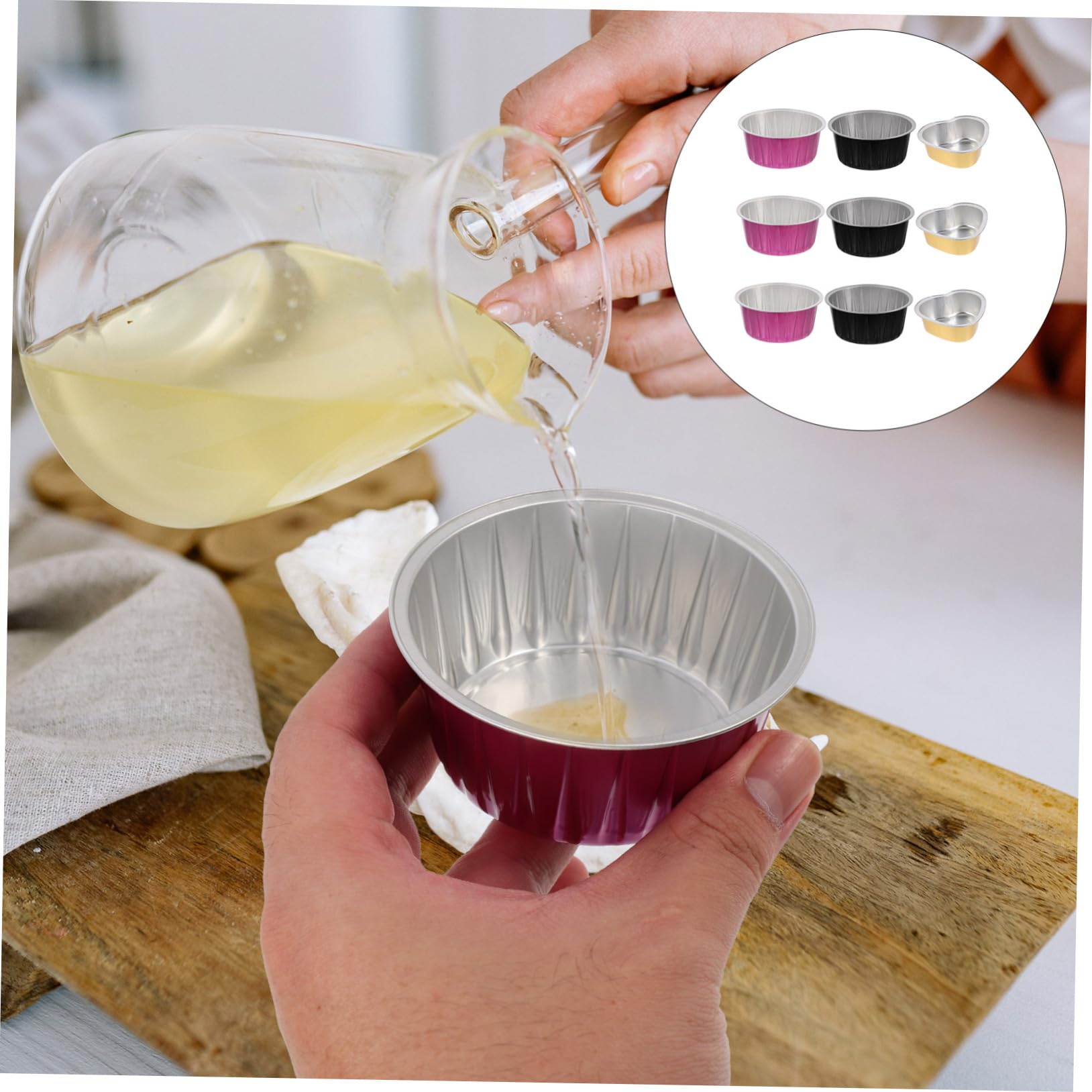 6-Piece Wax Melting Bowls Set - Aluminum Foil Wax Warmer Accessories for Candle Making, Wax Melting Machine Holder & Mini Candle Heating Tools - Perfect for DIY Candle Crafting, Home Waxing & Spa Treatments