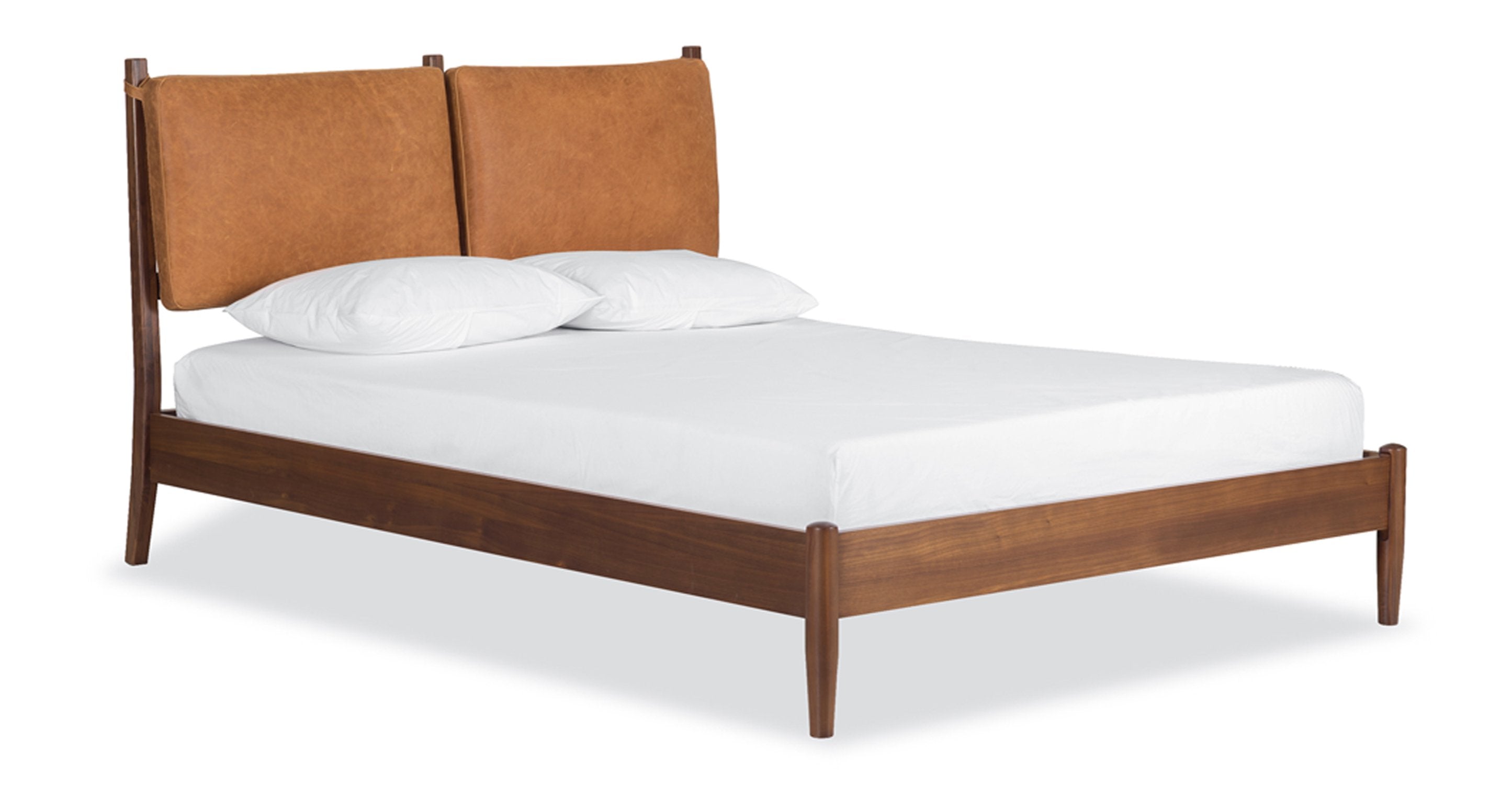 Luxury Truro Bed Frame with Premium Leather Cushions - Queen Size Modern Platform Bed for Master Bedroom, Guest Room & Home Decor