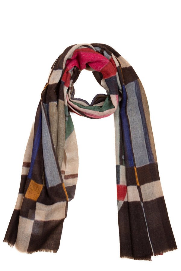 Soft Watercolor Striped Wool Scarf for Women - Lightweight Winter Fashion Accessory for Cold Weather, Office Wear & Holiday Outfits