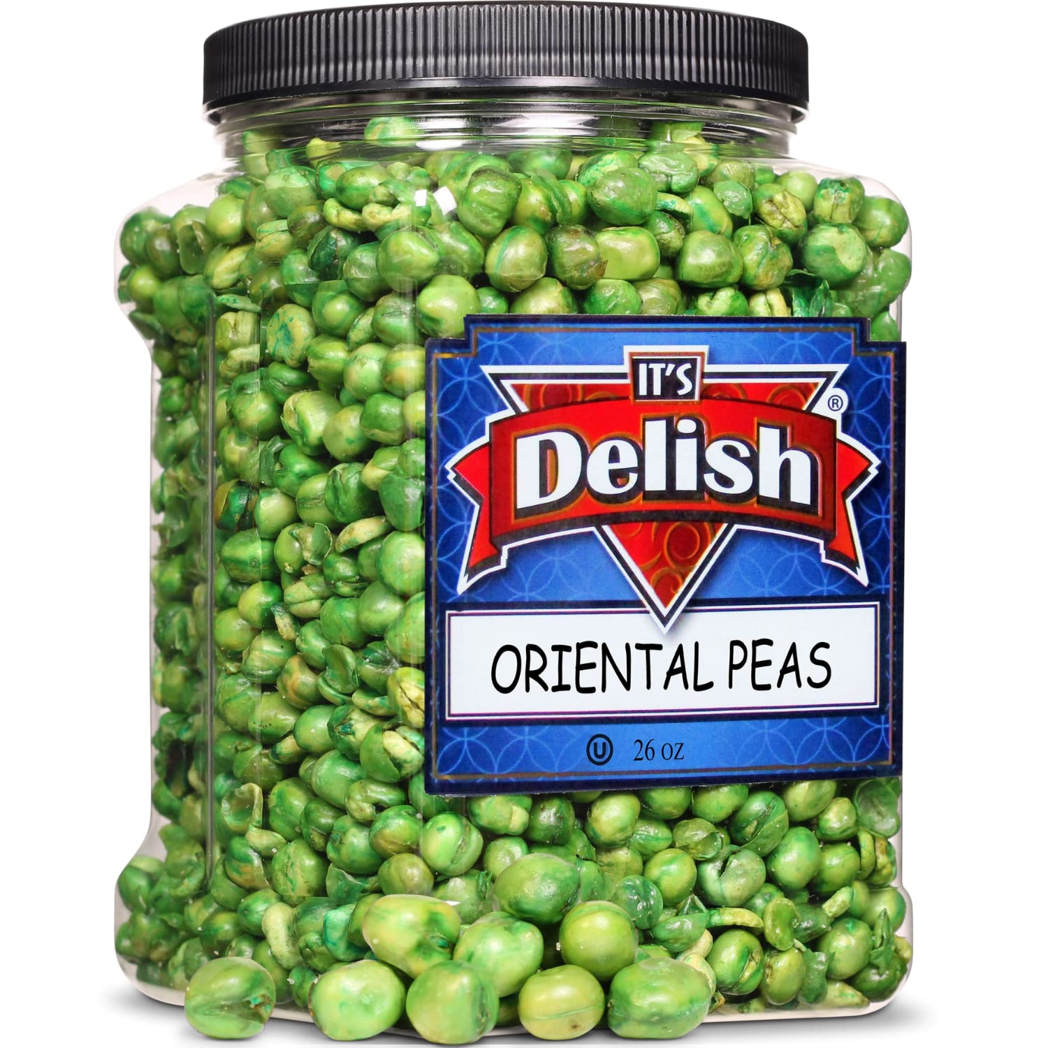 Roasted Salted Green Peas Snack - 26oz Jumbo Container | Crunchy Vegan & Kosher Healthy Snacks | Perfect for Office, Gym, Travel & Movie Nights