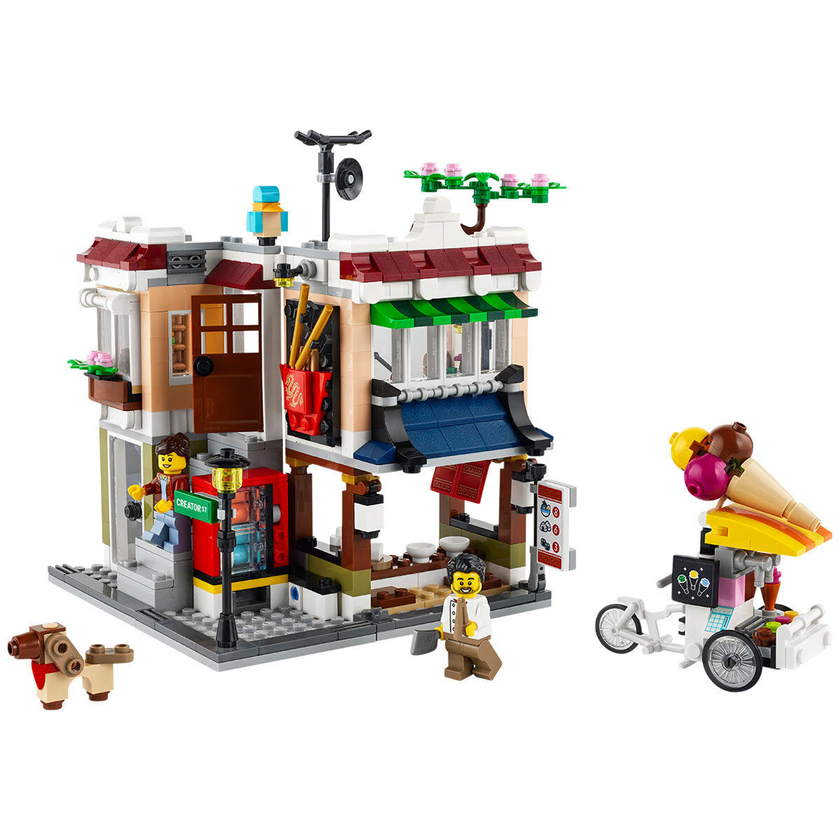 LEGO CREATOR Downtown Noodle Shop Building Set (31131) - Modular Asian Street Food Restaurant Toy for Adults & Kids - Perfect for City Displays & Creative Play