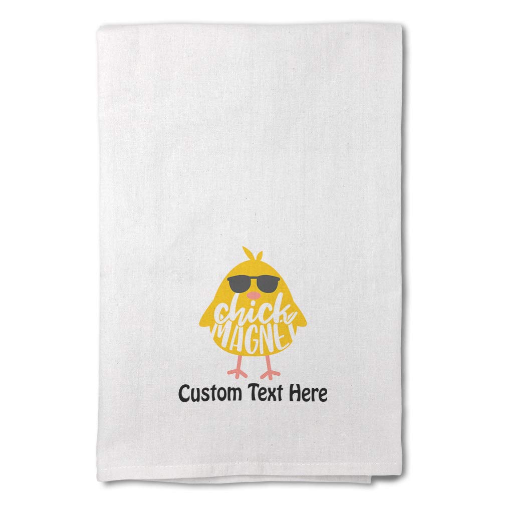 Easter Custom Printed Kitchen Towels - Chick Design Flour Sack Dish Towels for Spring Decor & Cleaning | Personalized Text Option | Perfect for Holiday Decorations, Baking, and Gifting