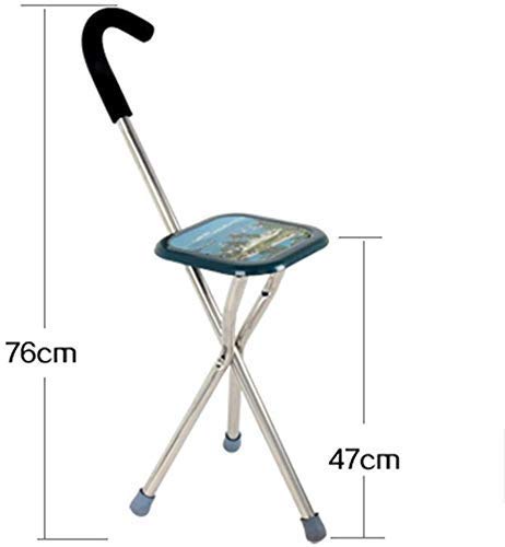 Foldable Walking Stick with Seat - Lightweight Aluminum Alloy Cane for Seniors & Elderly - Portable Mobility Aid for Hiking, Travel & Outdoor Activities