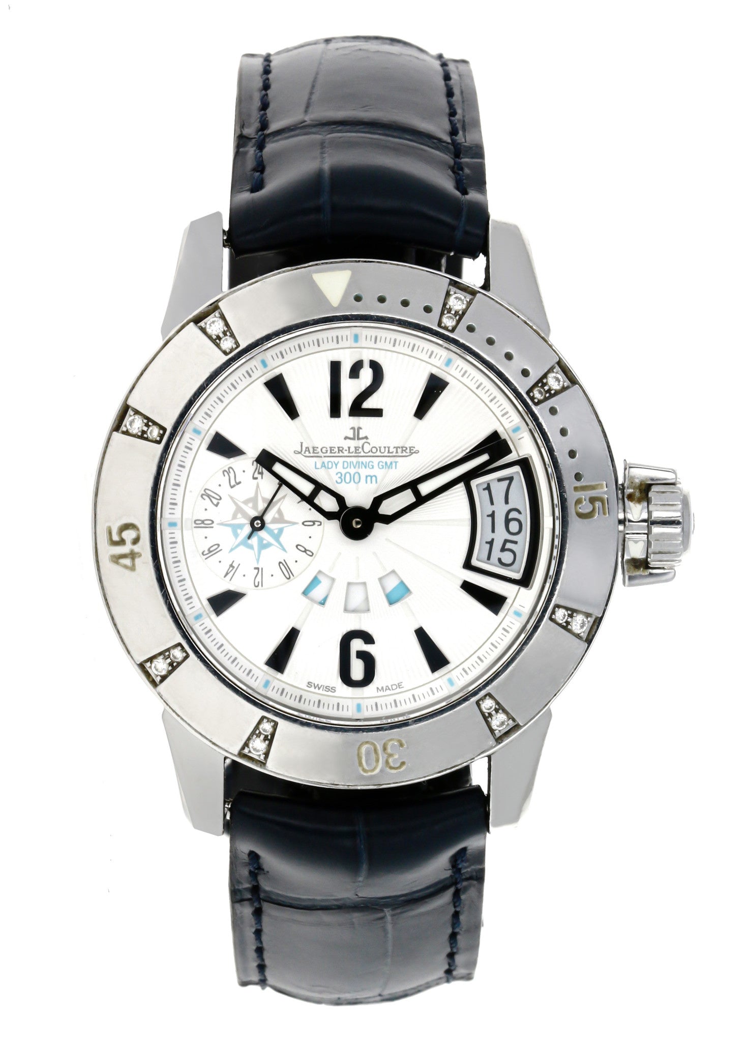 Jaeger-LeCoultre Master Compressor Ladies GMT 38mm Watch - Ref. 156.8.61 - Luxury Women's Travel Watch for Business & Elegant Occasions