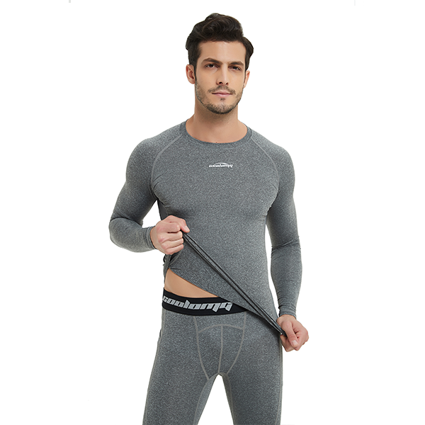 Men's Baselayer Compression Shirt - Moisture Wicking Thermal Underwear for Workout & Cold Weather - Black SP516 | Ideal for Running, Gym, Skiing & Outdoor Activities