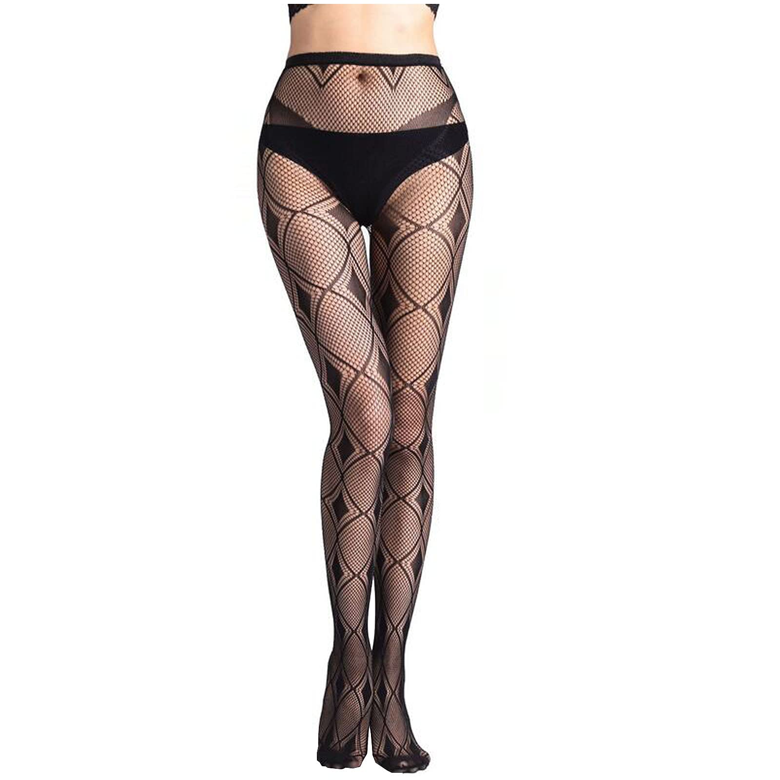 Bobono Women's Sexy Fishnet Tights - Halloween Pantyhose, Comfy Net Stockings for Daily Wear, Slim Fit Black Tights | Perfect for Cosplay, Parties & Night Out