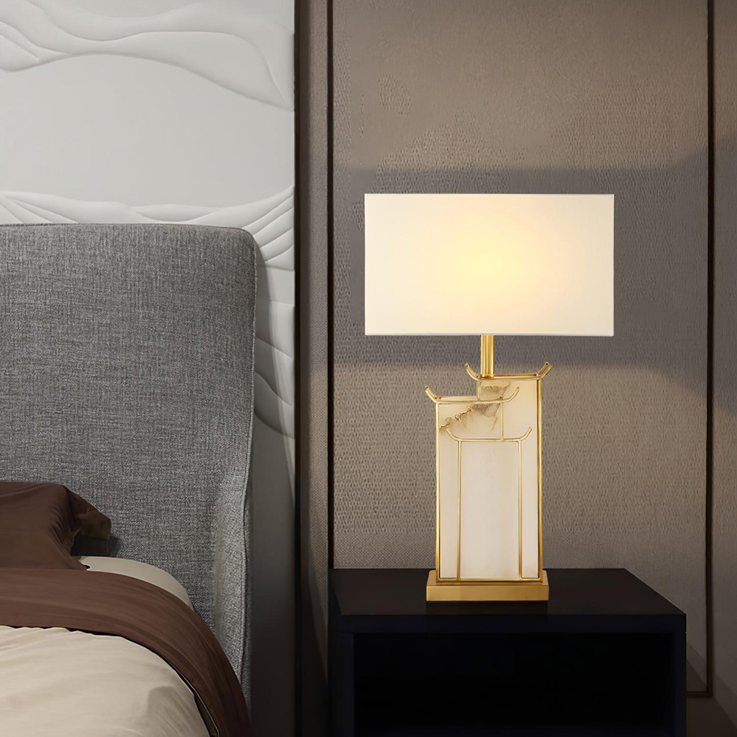 Modern July Table Lamp - Stylish LED Nightstand Lamp for Bedroom, Living Room & Office - Warm White & Cool White Dimmable Light for Reading & Relaxation
