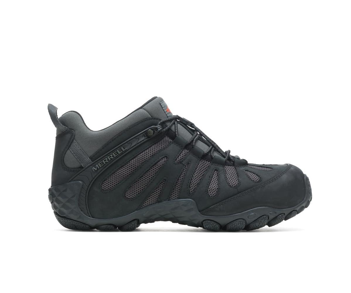 MERRELL Men's Chameleon Flux Stretch Carbon Fiber Waterproof Work Boots - Slip & Oil Resistant Nubuck Leather with EVA Midsole - Ideal for Construction, Hiking & Outdoor Work