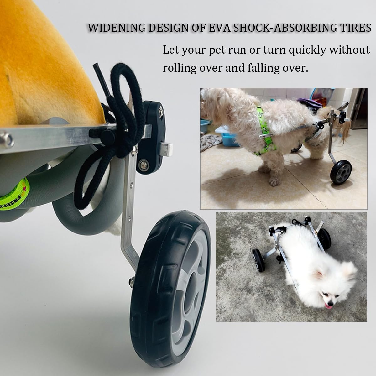 Adjustable 2-Wheel Dog Wheelchair for Back Legs Disability, Paralysis & Injury - Support for Hind Limb Weakness in Small Pets (XS) - Perfect for Mobility Assistance & Rehabilitation at Home or Outdoors