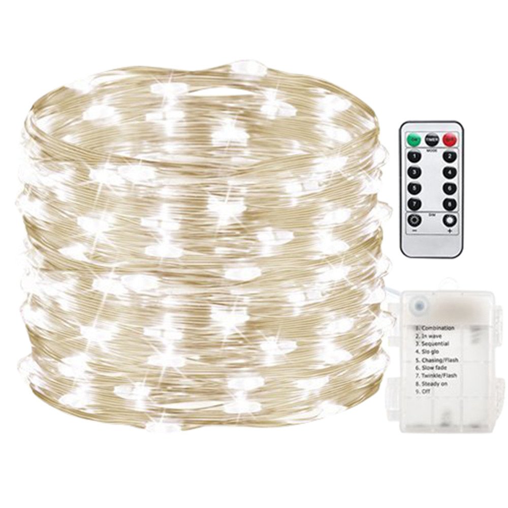 50 LED 5M Waterproof Outdoor String Lights - Battery Powered Fairy Lights for Home Decoration, Garden, Patio, Wedding & Party Decor (Warm White) - Perfect for Backyard, Balcony, and Holiday Lighting
