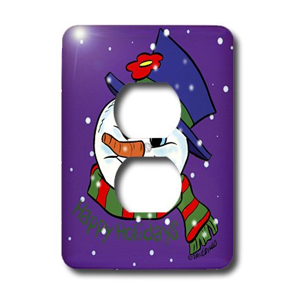 3dRose lsp_4752_6 Snowman Head 2 Plug Outlet Cover - Festive Holiday Decor for Home, Office & Christmas Party Decoration
