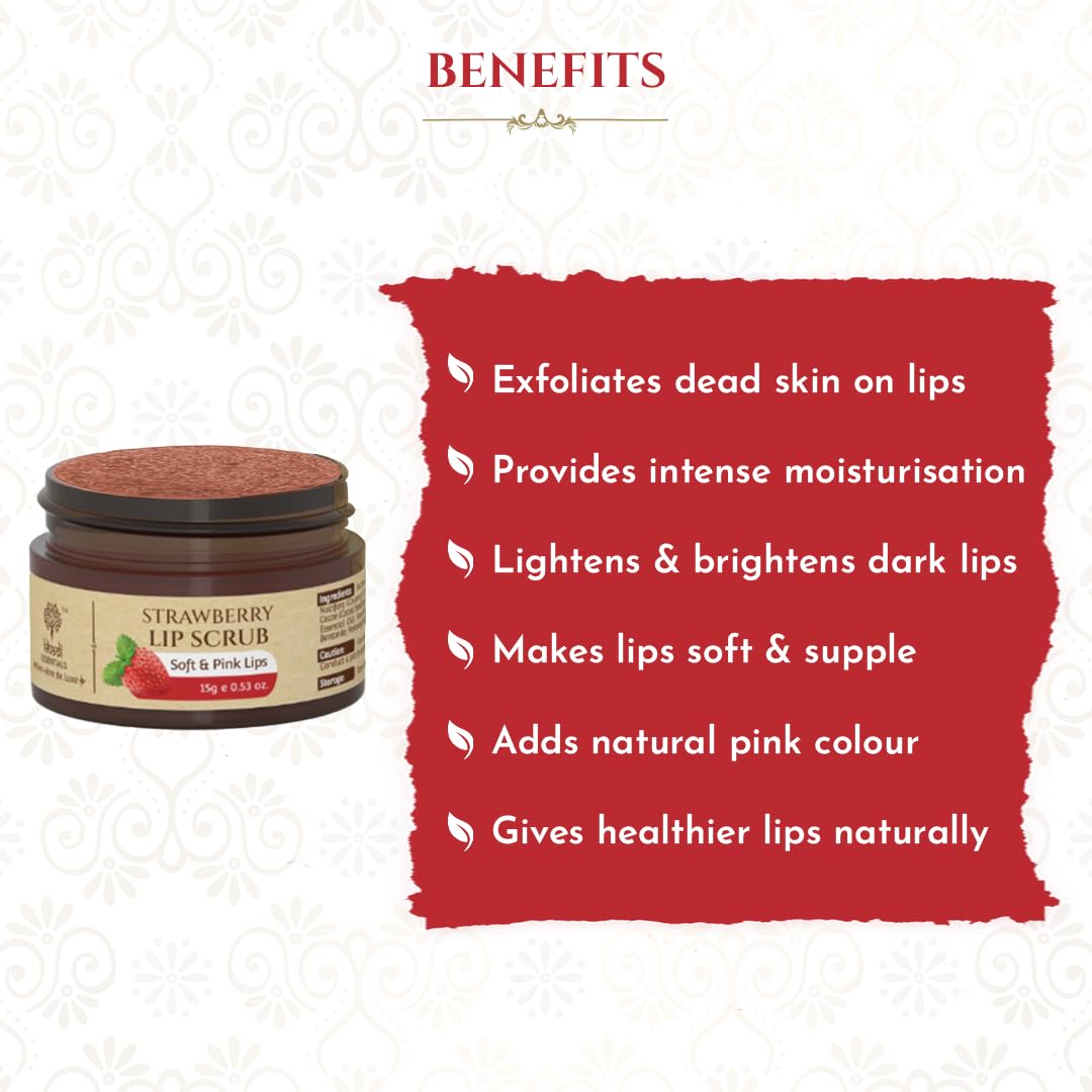 Khadi Essentials Ayurvedic Beetroot Lip Scrub - Natural Lip Lightening & Brightening Treatment | SLS & Parabens Free, 15gm | Perfect for Dry, Chapped Lips & Pre-Makeup Prep