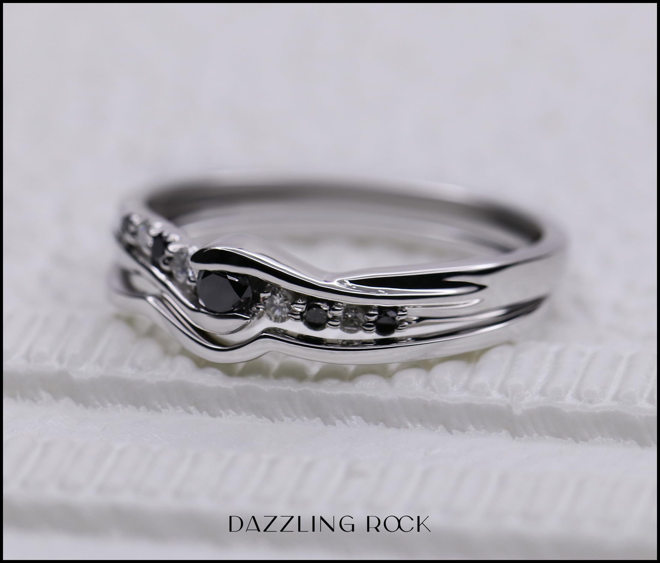 Dazzlingrock 10k White Gold Round Black & White Diamond Bridal Wedding Ring Set (0.25 Cttw) - Elegant Promise Ring for Women, Perfect for Engagement, Anniversary & Special Occasions