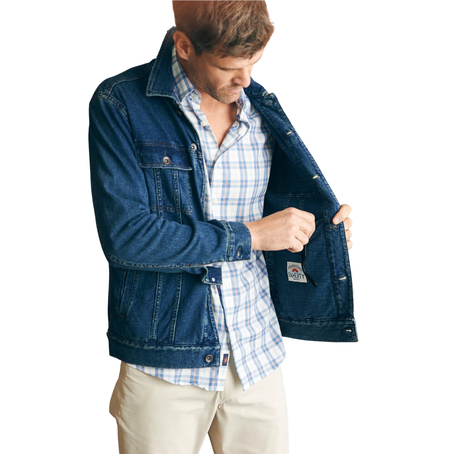 Faherty Men's Movement Shirt - Lightweight, Breathable & Stylish Button-Up for Casual Wear, Outdoor Adventures & Travel | Perfect for Hiking, Beach & Summer Outfits