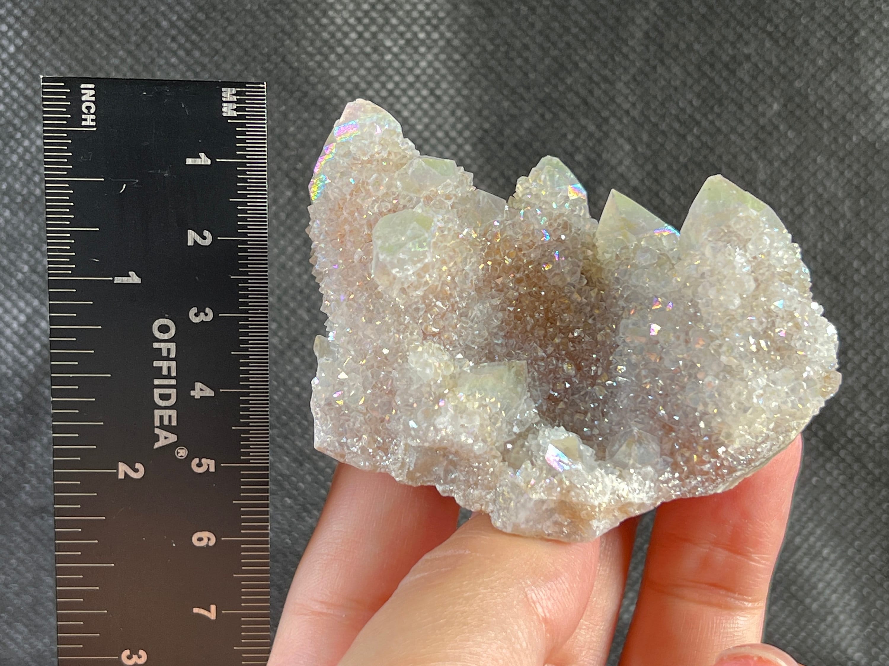 **Angel AURA QUARTZ Crystal Cluster – Rainbow Quartz Crystal for Healing & Meditation, Spirit Quartz Cluster for Home Decor & Spiritual Energy, Natural Crystal Decor (51964) – Perfect for Yoga, Reiki & Feng Shui**