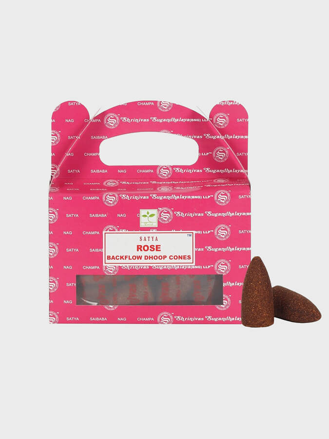 Satya Backflow Dhoop Cones 24 Pack - Premium Incense Sticks for Meditation, Yoga & Aromatherapy - Relaxing Fragrance for Home, Office & Spiritual Practices