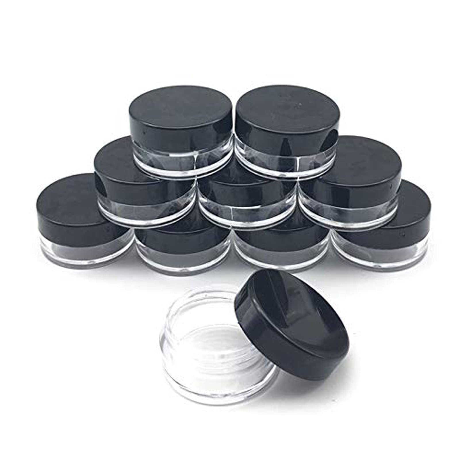 100-Pack Clear Small Zippered Storage Bags with Lids - Empty Jars for Organizing Cream Samples, Housekeeping & Storage - Perfect for Travel, Cosmetics, Crafts & Home Organization