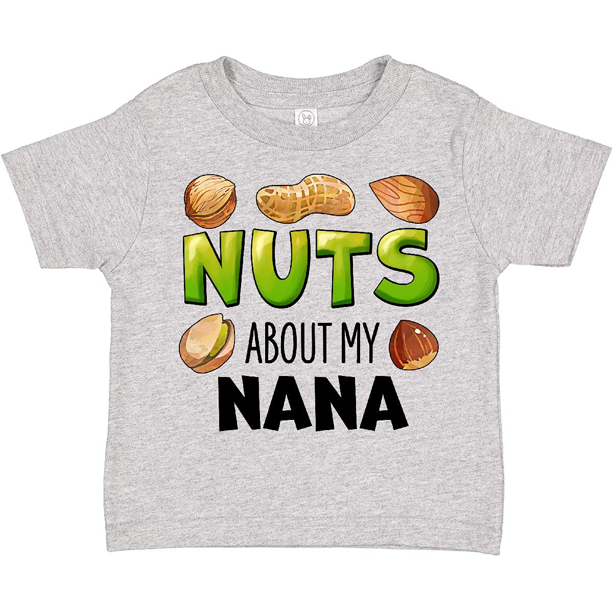 Inktastic 'Nuts About My Nana' Peanut Almond Pistachio Toddler T-Shirt - Cute Grandparent Gift for Toddlers & Kids