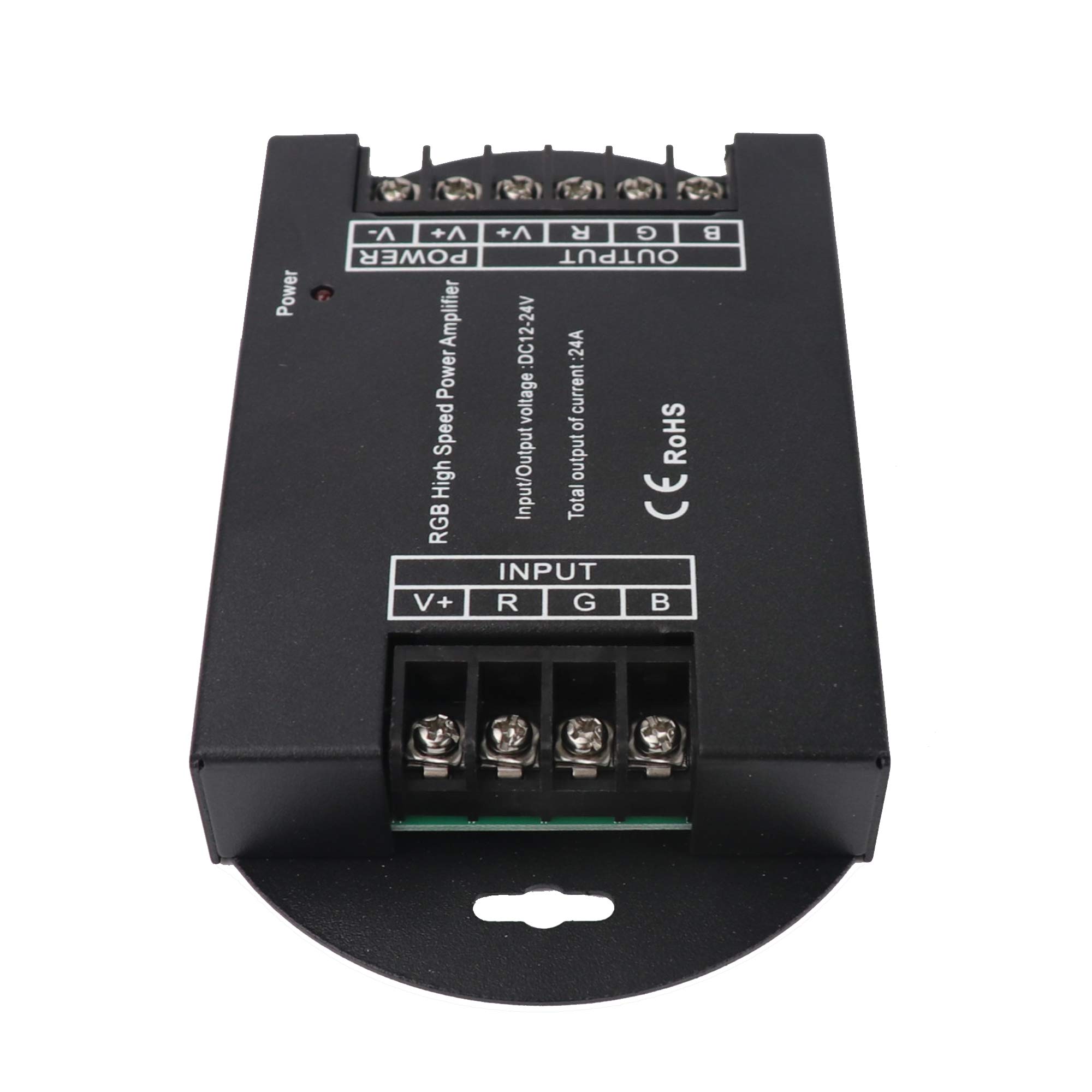 RGB High Speed 24A Power Amplifier - 3CH Signal Repeater for 5050 LED Strip Lights | Home Theater Lighting, Gaming Setup & DIY Decoration