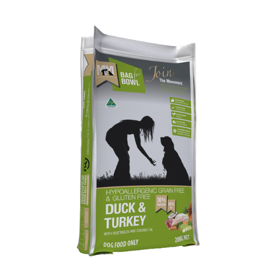 Meals for Mutts Grain Free Dry Dog Food - Duck & Turkey Recipe for Adult Dogs, 20kg Bag | High Protein, Natural Ingredients for Healthy Skin & Coat | Perfect for Active & Senior Dogs