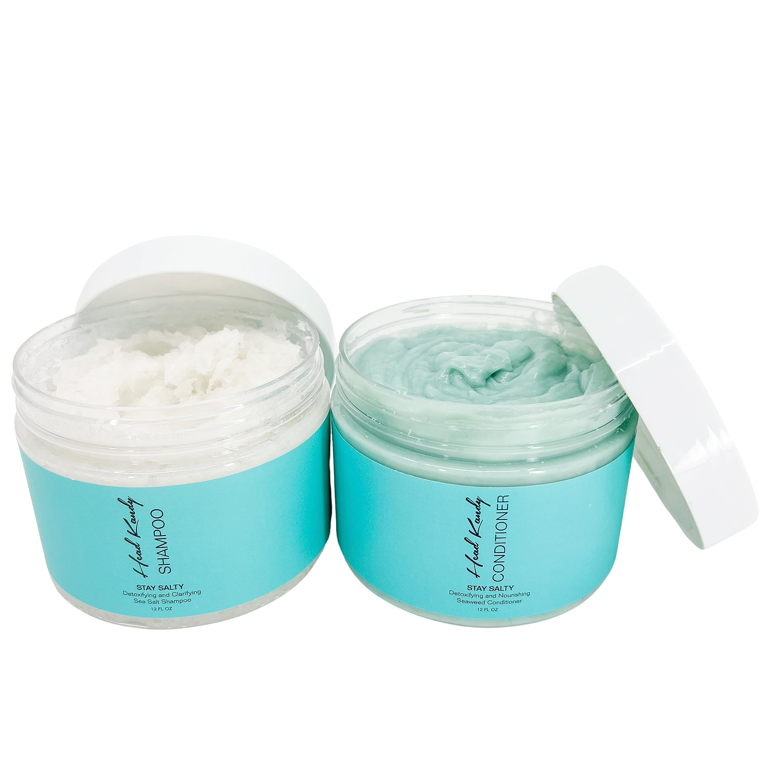 Head Kandy Stay Salty Sea Salt Purifying & Detoxifying Shampoo & Conditioner Set for Color-Treated Hair | Hydrating with Seaweed Extract for Volume & Shine | Sulfate-Free Hair Care Bundle | Perfect for Beach Waves & Post-Swim Hair Revival