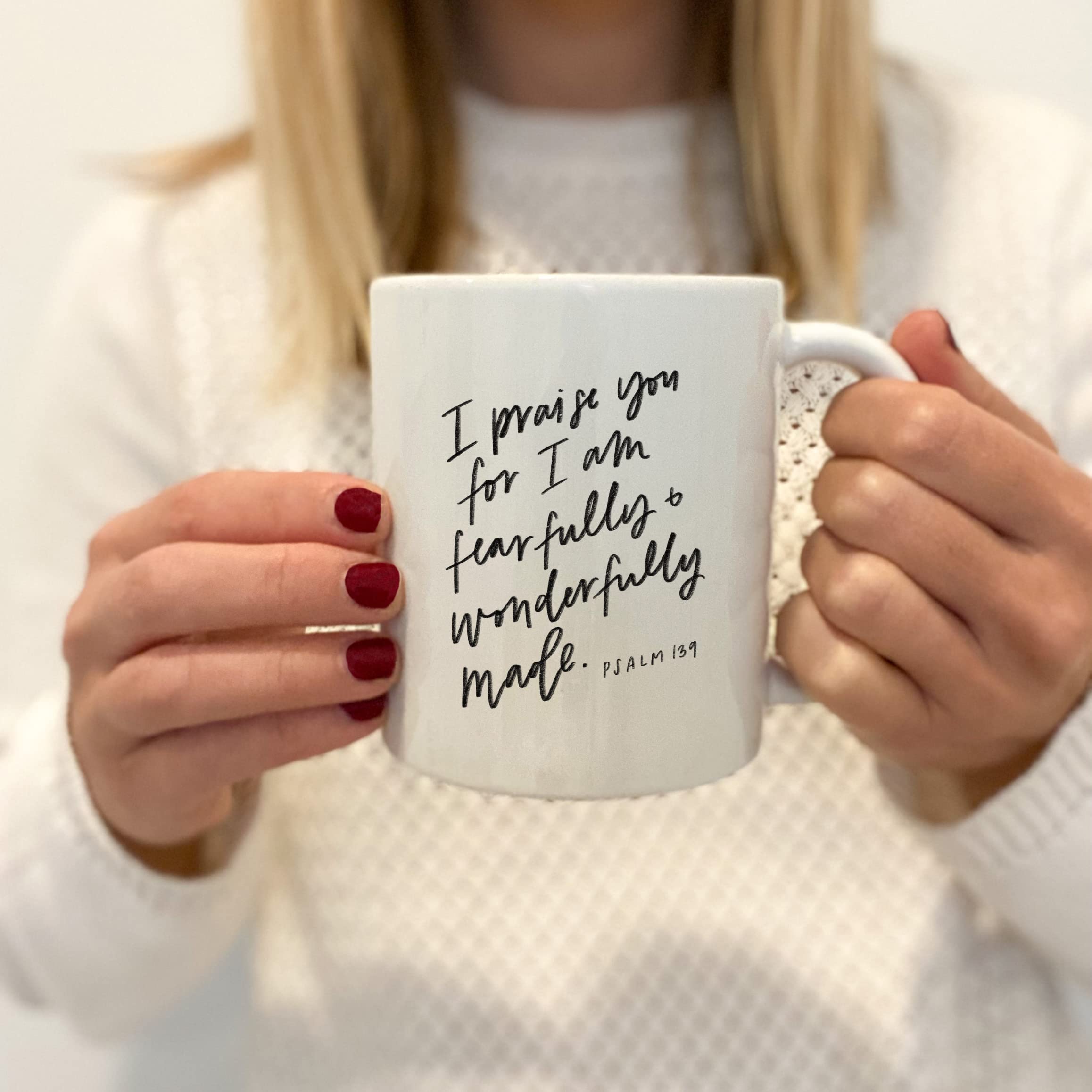 Bible Verse Coffee Mug - Christian Gift with Psalm 139 for Daily Inspiration