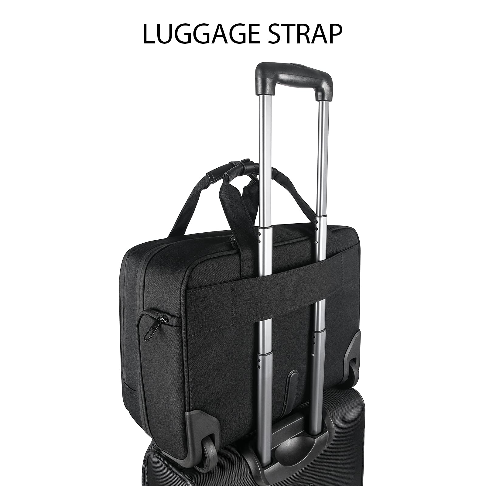 17.3 Inch Rolling Laptop Bag - Waterproof Overnight Travel Business Briefcase with Wheels, Stylish Black Carry-On Luggage for Work, Commuting & Air Travel