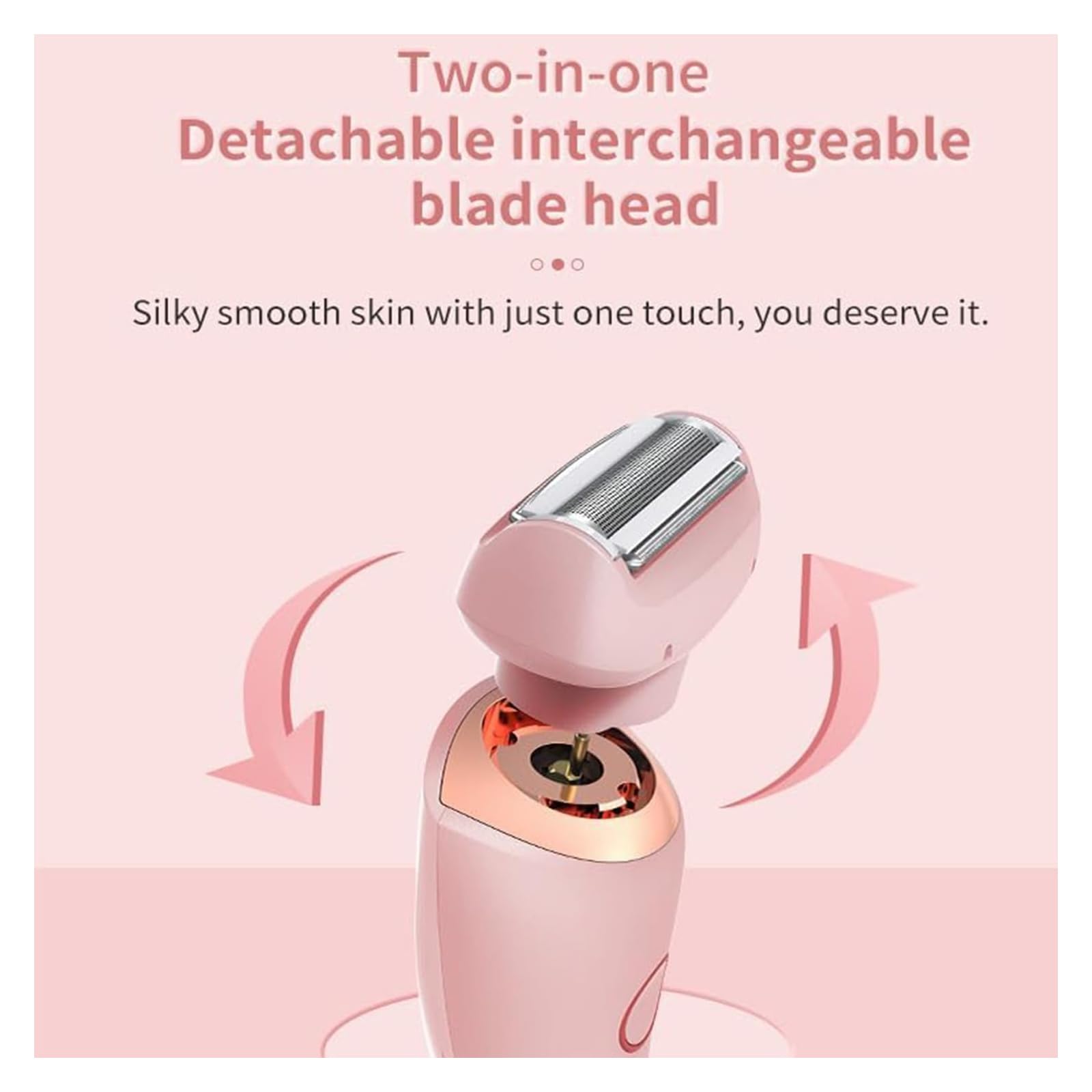 Silkglide Pro 2024 Women's Electric Razor - 2 in 1 Wet/Dry Shaver & Painless Epilator for Smooth Hair Removal at Home, Pink | Perfect for Travel, Gym & Quick Touch-Ups