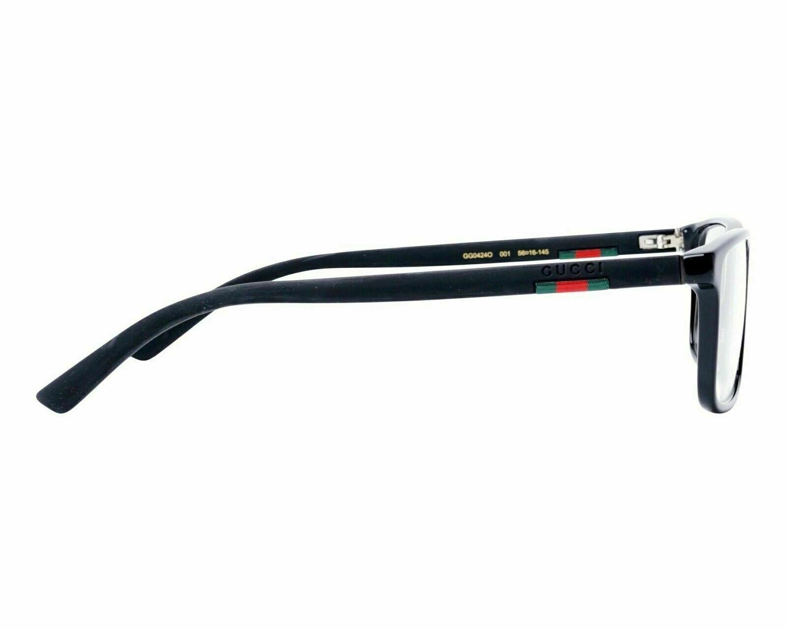 Gucci GG 0424O 005 Black Eyeglasses for Men & Women - Classic Designer Sunglasses for Fashion, Driving & Outdoor Activities