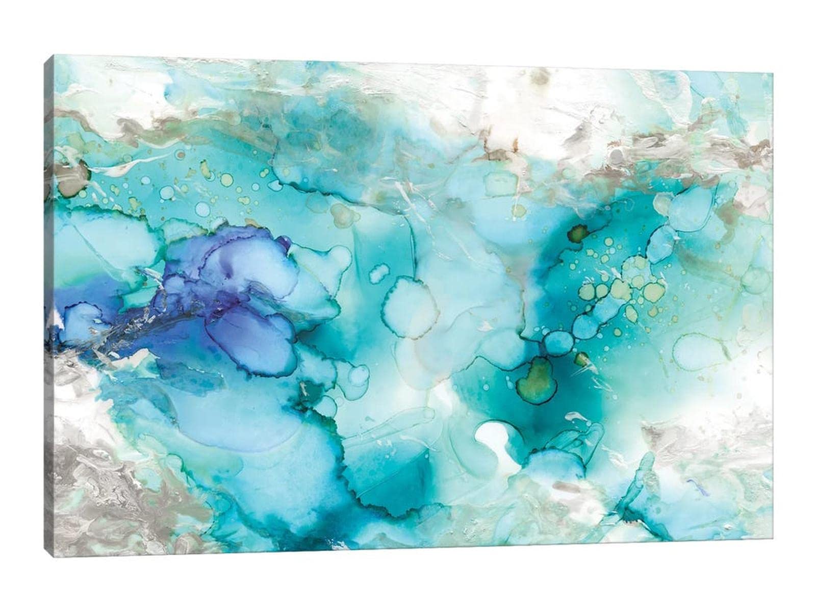 TIMUBA Abstract Canvas Wall Art - Modern Teal Abstract Painting for Living Room & Hallway Decor - 28x40 Inches - Perfect for Home, Office & Gallery Wall Displays